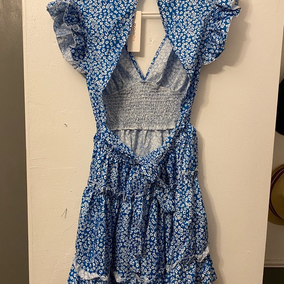Cute blue floral dress size small - Picture 2 of 5